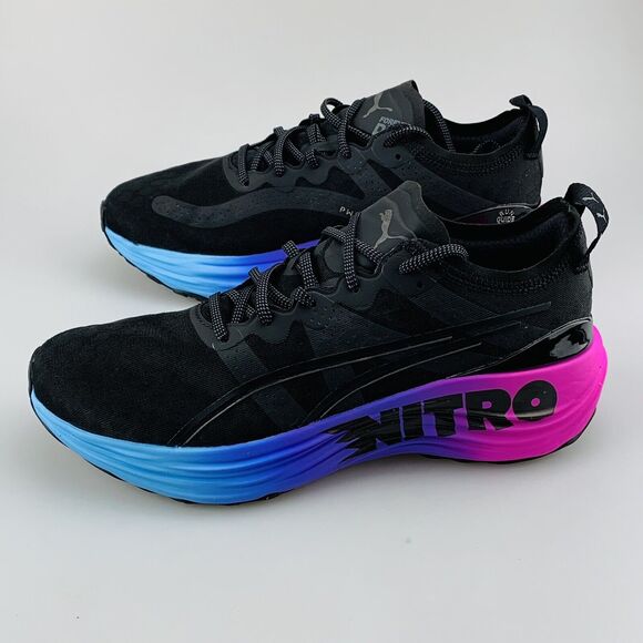PUMA ForeverRun Nito Shoes White 380007-01 Size 9 US Sneaker Black Sunset New
